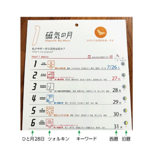 13の月の暦のカレンダー【縦型】